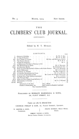 Climbers' Club 1914 No 3 Journal cover